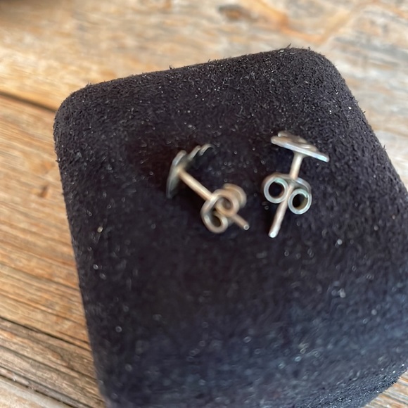 Silver Lightning Rod Stud Earrings. Silver. - Picture 5 of 6